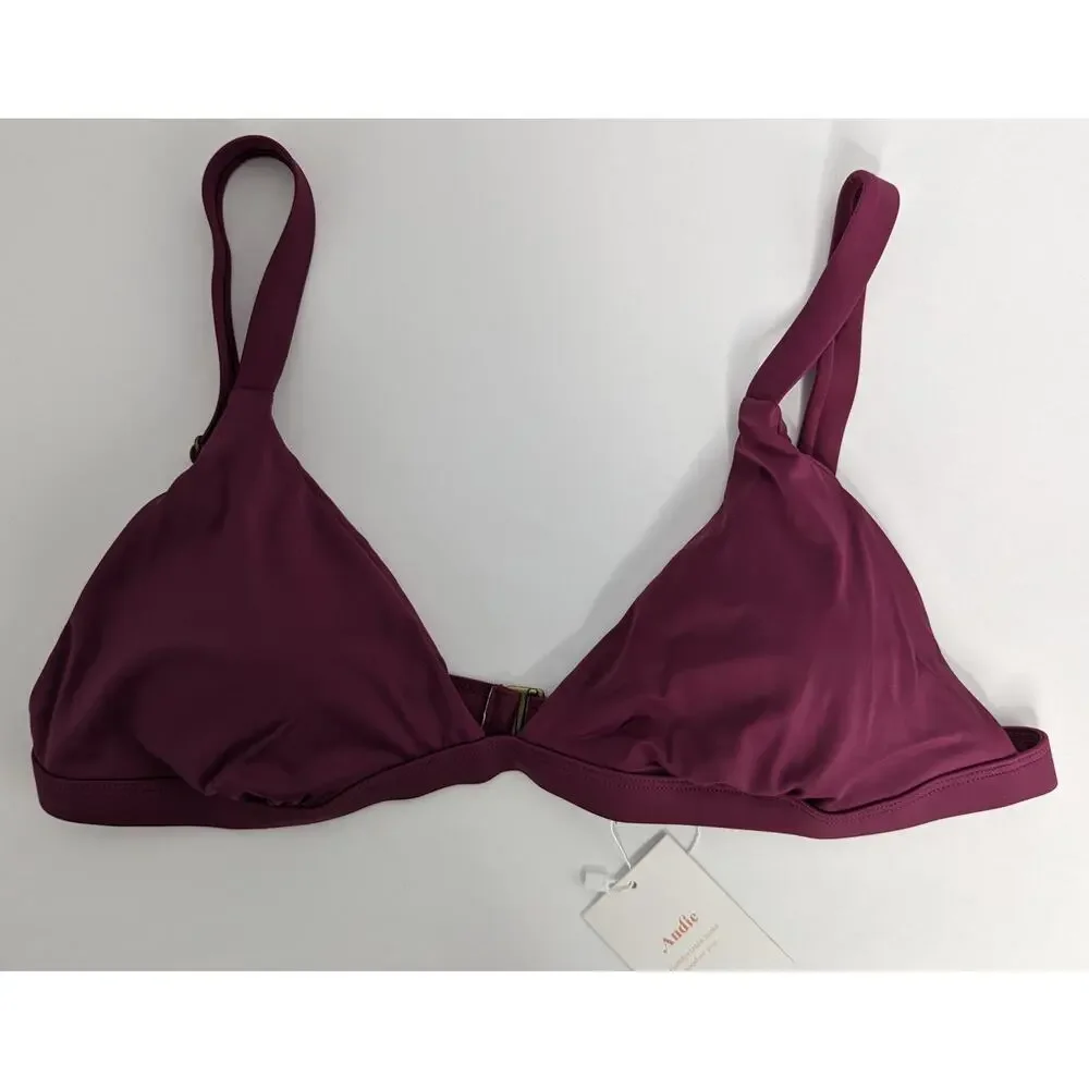 Andie Swim Bikini Top The Caicos Plum Red Size XL